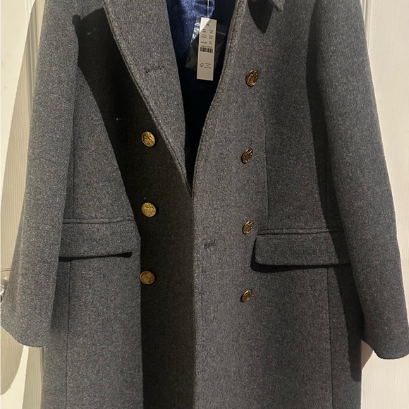J. Crew Gray Pea Coat with Gold Buttons - Picture 4 of 5